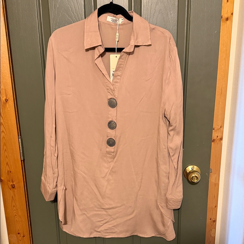 Zara Taupe Button-Down Shirt